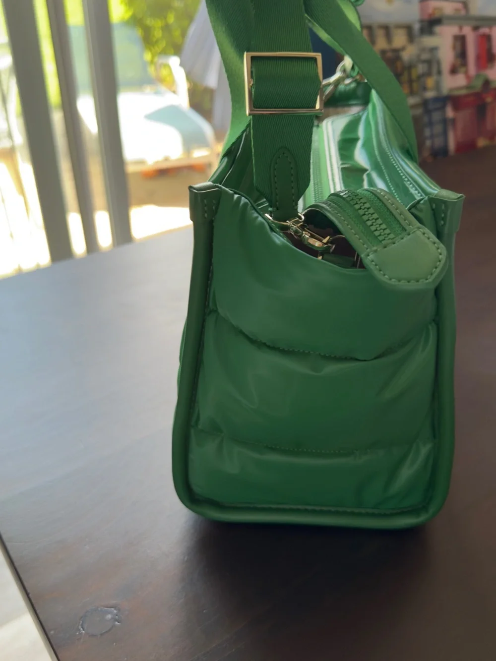 kate spade KIP Iconic Quilted Emerald Green Small Tote with Top Handles